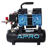 Компресор двоциліндровий безоливний Apro OFE-9 0,6 кВт 152 л/хв 8бар 9 л (черв + штуцер) (850170), фото 6