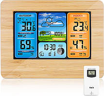 Бездротова метеостанція ONEVER із кольоровим дисплеєм, термометром, гігрометром і прогнозом погоди