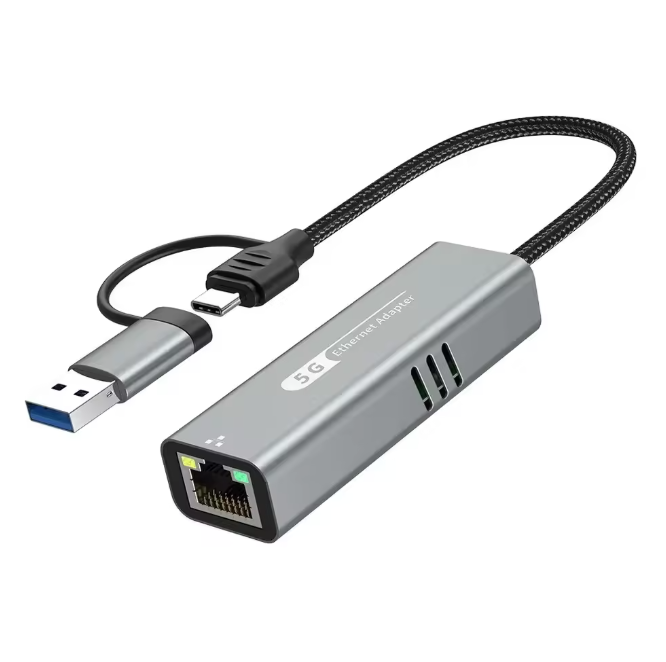 Провідний мережевий адаптер USB Type-C – RJ45 10Gbps 5Gbps конвертер HUB для ноутбука Win 7/8/10 MacOs Linux