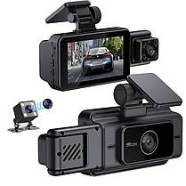 Автомобільний відеореєстратор Box DVR Lesko SV3 Black Full HD 1080P на 3 камери з камерою заднього огляду, фото 4