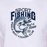 Футболка літня чоловіча з принтом на спині Sport fishing, фото 6
