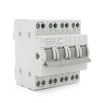Автоматичний вимикач (400V, 50HZ) Voltronic SF419-63/4P / Модульний перекидний автомат трьохпозиційний