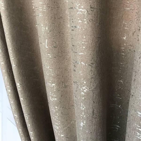 Штори з льону Готовий комплект штор на тасьмі Колір холодний беж, фото 1