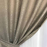 Штори з льону Готовий комплект штор на тасьмі Колір холодний беж, фото 7