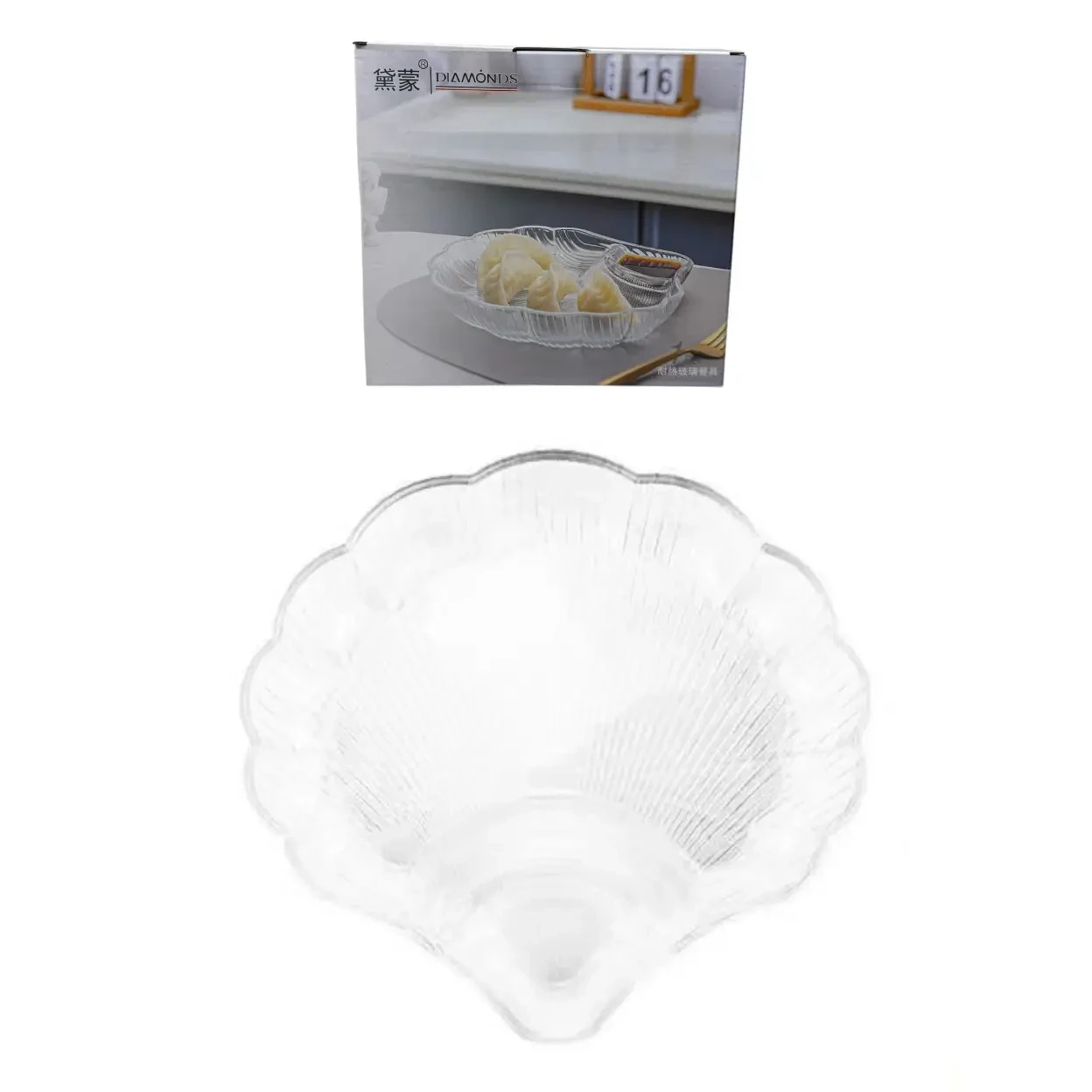 Блюдо для сервірування скляне Helios "Гранд шел" 360 мм CP-08, фото 1