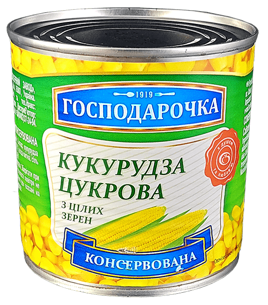 Кукурудза цукрова консервована Господарочка 420 грамів в жерстяній банці