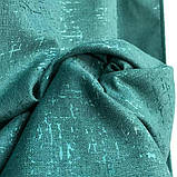Штори з льону Готовий комплект штор на тасьмі Колір бірюзовий, фото 3