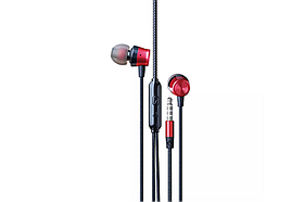 Навушники провідні з мікрофоном Grunhelm GEP-02R, 1,2 м
