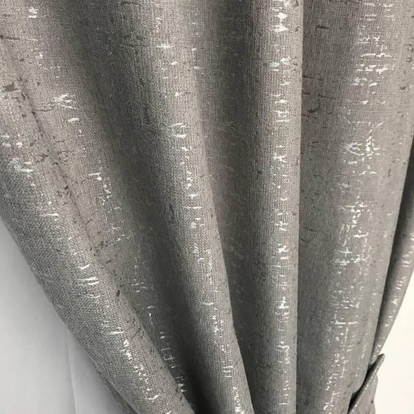 Штори з льону Готовий комплект штор на тасьмі Колір сірий, фото 1