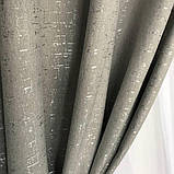 Штори з льону Готовий комплект штор на тасьмі Колір сірий, фото 7