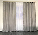 Штори з льону Готовий комплект штор на тасьмі Колір сірий, фото 6