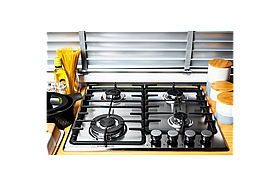 Газова варильна поверхня Grunhelm GPG 6355 IF BP-103761 4 конфорки чавунні решітки автозапал