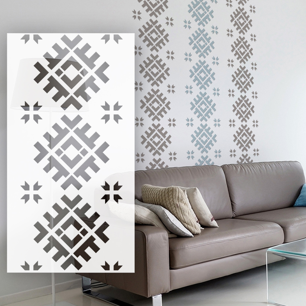 Трафарет для декоративної штукатурки, фарбування з малюнком безшовним Вишиванка, товщина 3 мм (500х940), фото 1