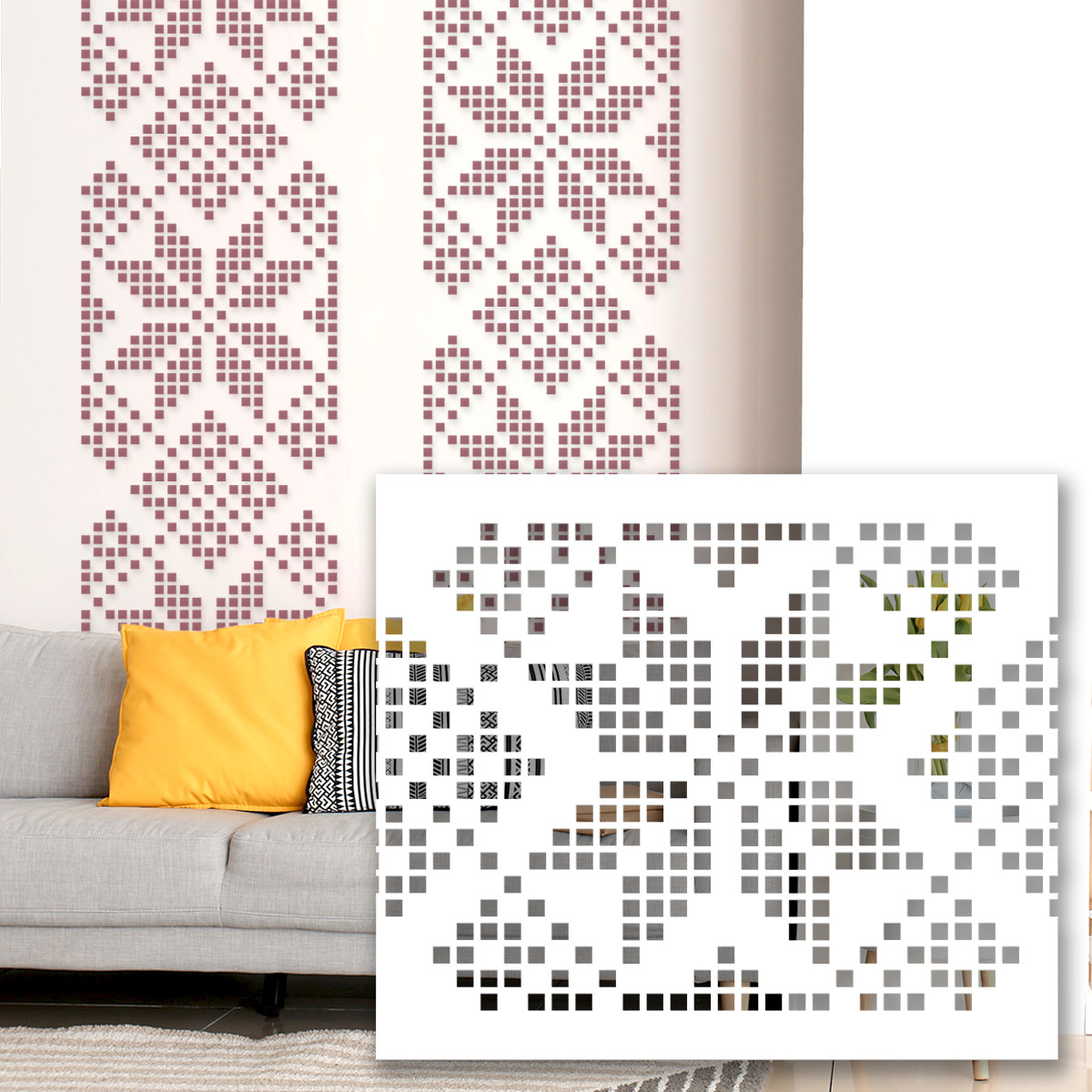 Трафарет для декоративної штукатурки з безшовним малюнком Вишиванка товщина 1 мм (600х700), фото 1