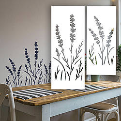 Комплект трафаретів багаторазових пластикових для штукатурки та фарбування Лаванда (1000х240)