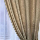 Штори з льону Готовий комплект штор на тасьмі Колір теплий беж, фото 8