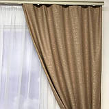 Штори з льону Готовий комплект штор на тасьмі Колір пісочний, фото 2