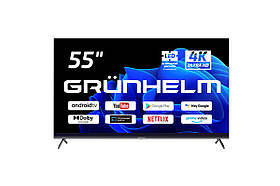 Телевізор Grunhelm Q55U701-GA11V 55 дюймів 3840х2160 Android 11 екран 16 до 9 смарт ТВ