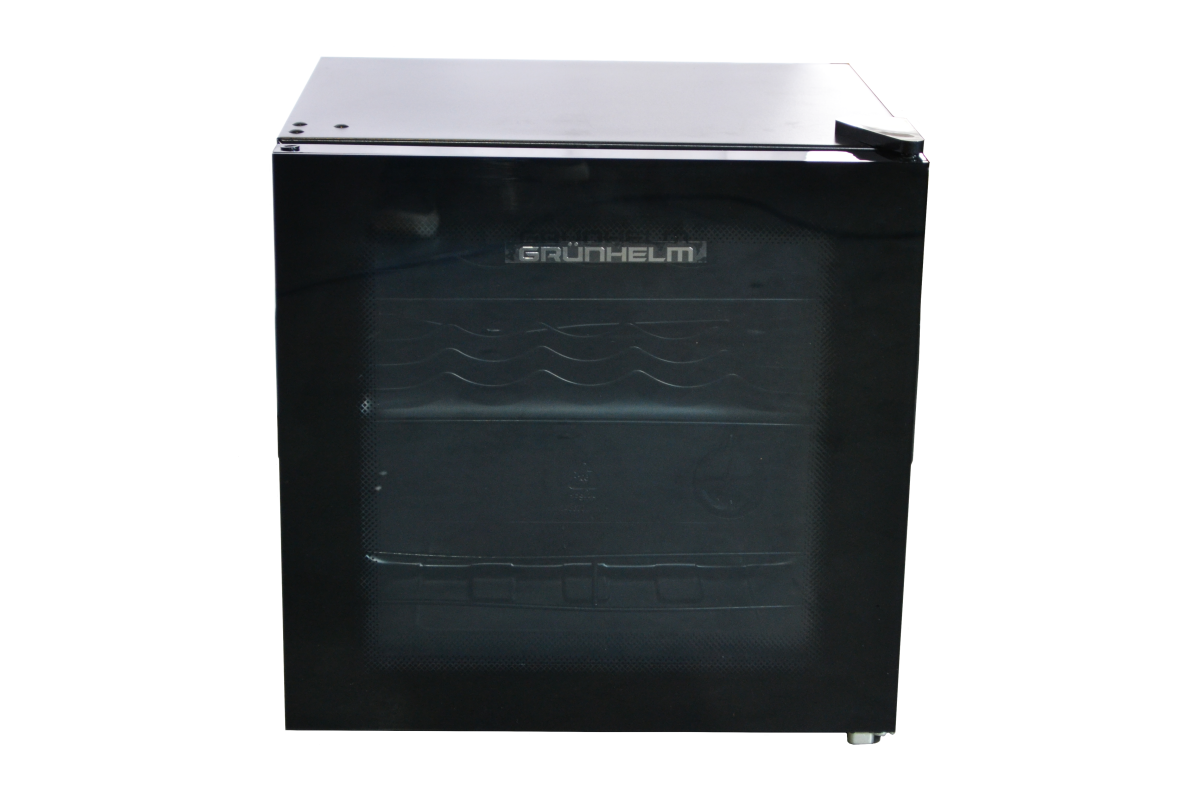 Винна шафа Grunhelm GWC-14 чорний об'єм 70 літрів рівень шуму 40 дБ холодоагент R600a розміри 470х440х495, фото 1