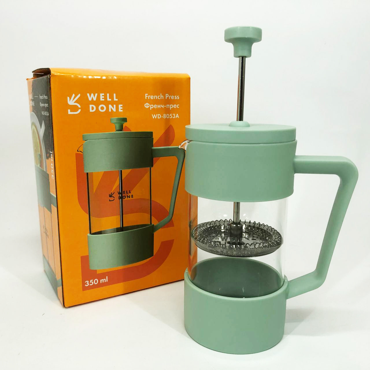 Френч-прес з якісного матеріалу Well Done WD-8053A 350 мл, Френч-прес з силіконовим кільцем EF-95