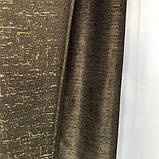 Штори з льону Готовий комплект штор на тасьмі Колір шоколад, фото 2