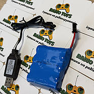 Літій-іонний акумулятор з USB адаптером 7,4V 3200 мАг для машинки на пульті та іграшок | Li-ion 14500 3200 mAh SM-4P, фото 4