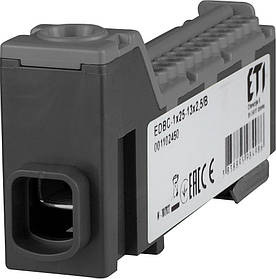 Блок розподільний EDBC-1x25-13x2,5/B 63A 1000VAC/1500VDC IN:1*25, OUT:13*2,5 чорний 1102450