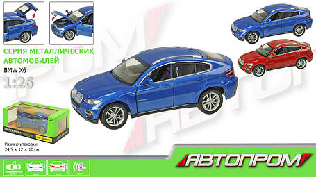 Модель машини BMW X6 металева 68250 А. масштаб 1:26. Двері та багажник відкриваються, світло, звук, фото 2