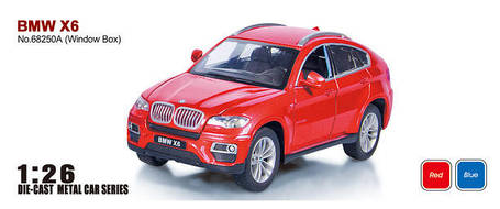 Модель машини BMW X6 металева 68250 А. масштаб 1:26. Двері та багажник відкриваються, світло, звук, фото 2