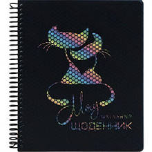 Щоденник A5 УКР на СПІРАЛІ, пластикова прозора обкладинка SD1951 MZOPT