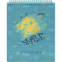 Щоденник A5 УКР на СПІРАЛІ зверху, пластикова прозора обкл. SD1955 MZOPT