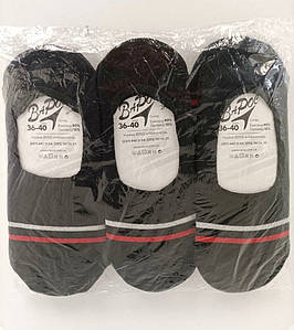 Шкарпетки жіночі сліди на картонці 22-26 р. / 36-40 чорні (Літні) полоска