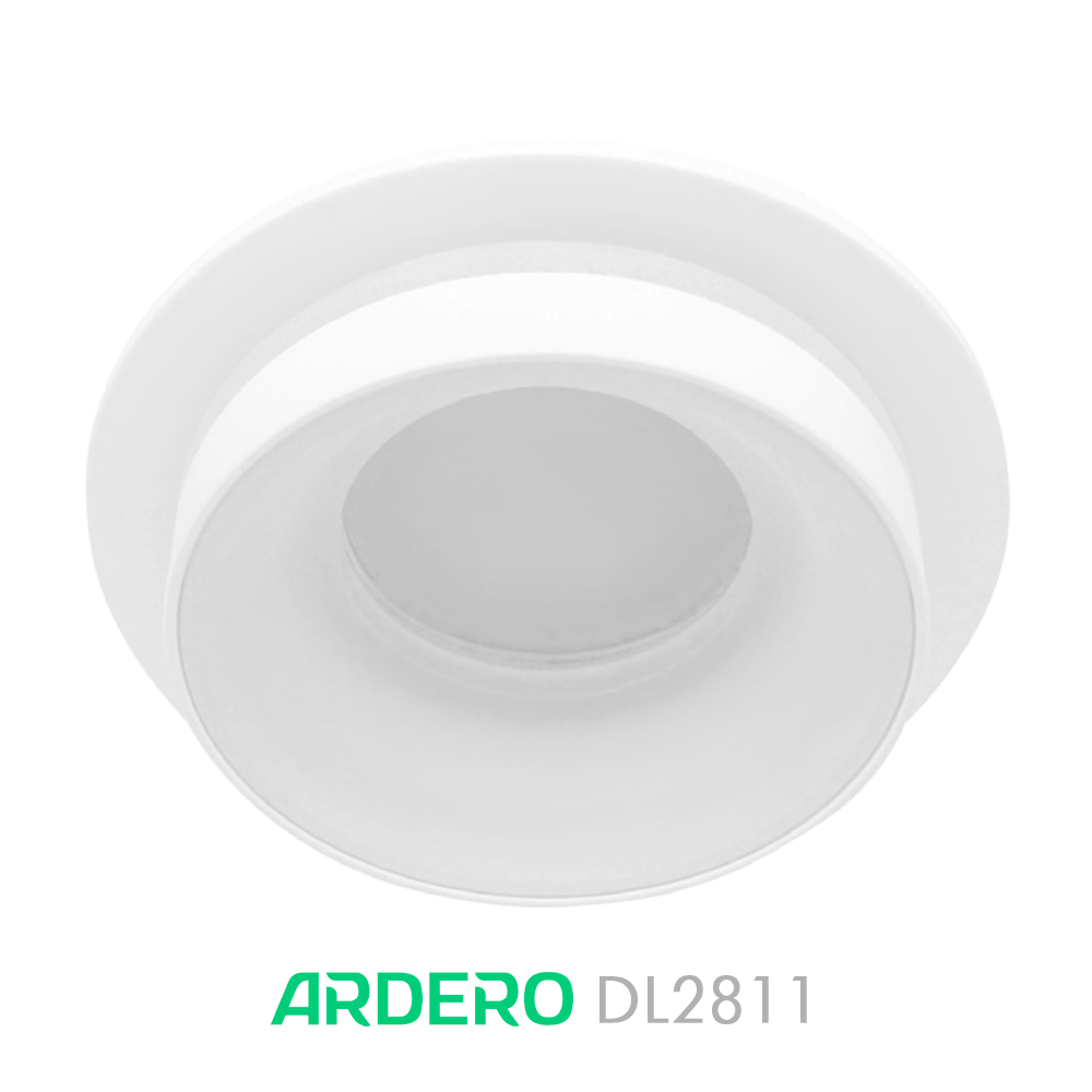 Вбудований світильник Ardero DL2811 під змінну LED лампу MR16 G5.3 бiлий круглий 99х41мм (глибина з лампою 60мм) врізний IP20, фото 1