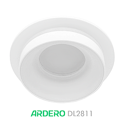 Вбудований світильник Ardero DL2811 під змінну LED лампу MR16 G5.3 бiлий круглий 99х41мм (глибина з лампою 60мм) врізний IP20