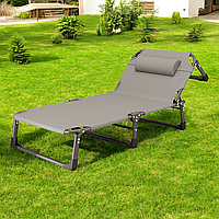 Розкладне ліжко шезлонг WCG FB-S03 розкладачка лежак з підголовником для відпочинку на природі в саді