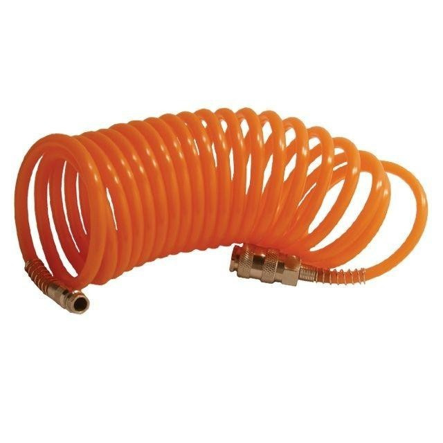 Шланг спіральний зі швидкорознімним з'єднанням для компресора FORTE (4 м), фото 1