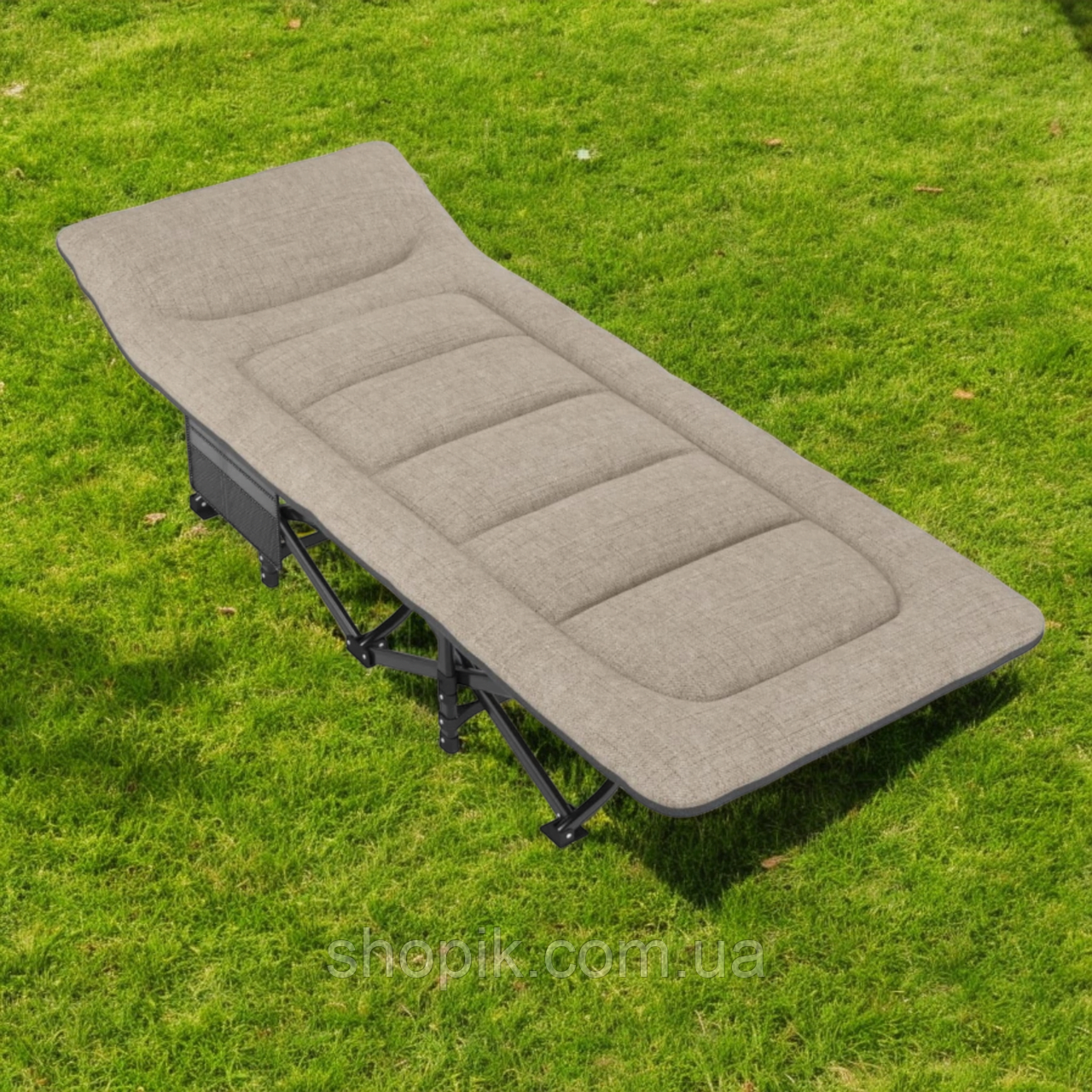 Розкладне похідне ліжко шезлонг WCG CC-S07 розкладачка лежак кемпінговий для відпочинку в саді із чохлом, фото 1