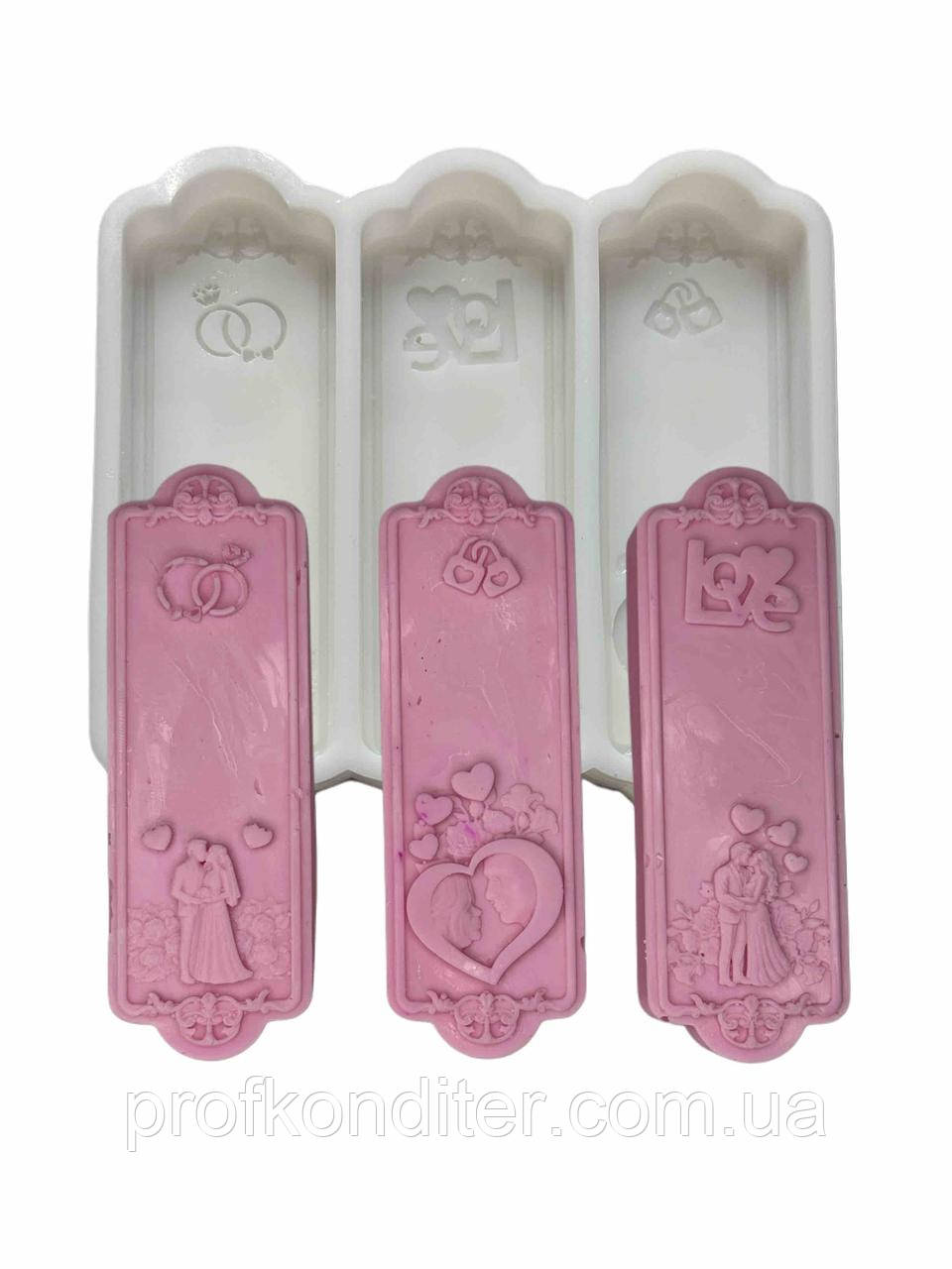 ЕКСКЛЮЗИВ! Силіконовий Молд для БАТОНЧИКІВ з шоколаду, зефіру і т.д. "БАТОНЧИКИ - Кохання", 10 см, фото 1