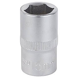 Насадка шестигранна коротка 1/2" 15 мм CrV mid SIGMA (6071151)