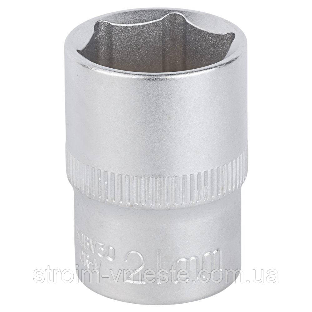 Насадка шестигранная 1/2" 21мм CrV для гайкових ключів та ремонту авто, фото 1