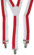 Широкі чоловічі підтяжки для штанів Free&Easy Polska білі з червоним