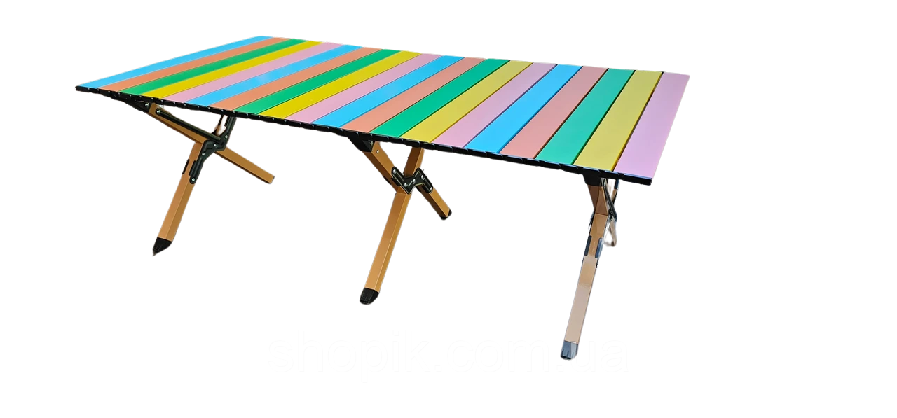 Стіл розкладний кемпінговий садовий із чохлом 118х60 см WCG Rainbee столик складний для відпочинку в саді, фото 1