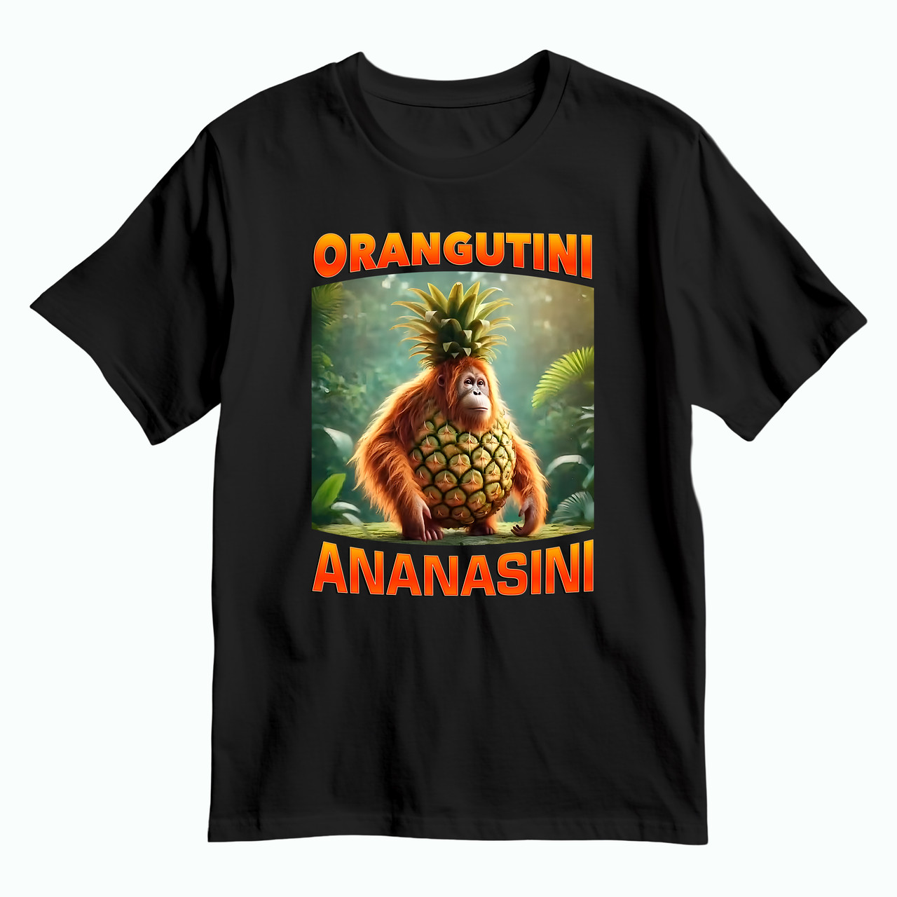 Дитяча футболка Orangutini Ananasini/ Орангутіні Ананасіні, чорна, фото 1