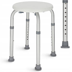 Стілець-табурет 4FIZJO для ванної та душу, регульований White/Grey (P-5905973403382)