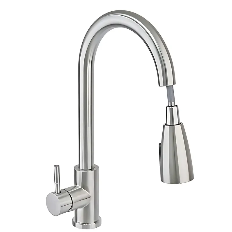 Змішувач для кухні HAIBA SUS 014 з висувною лійкою (HB3898), фото 1