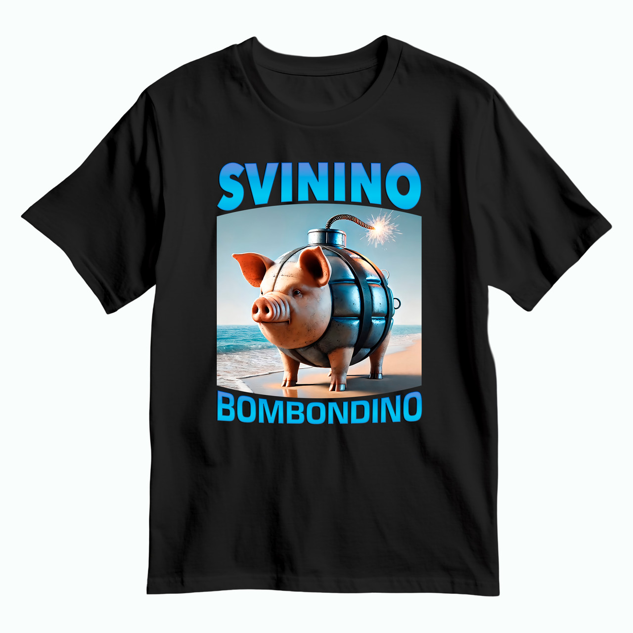 Дитяча футболка Svinino Bombodino/ Свініно Бомбодіно, чорна, фото 1