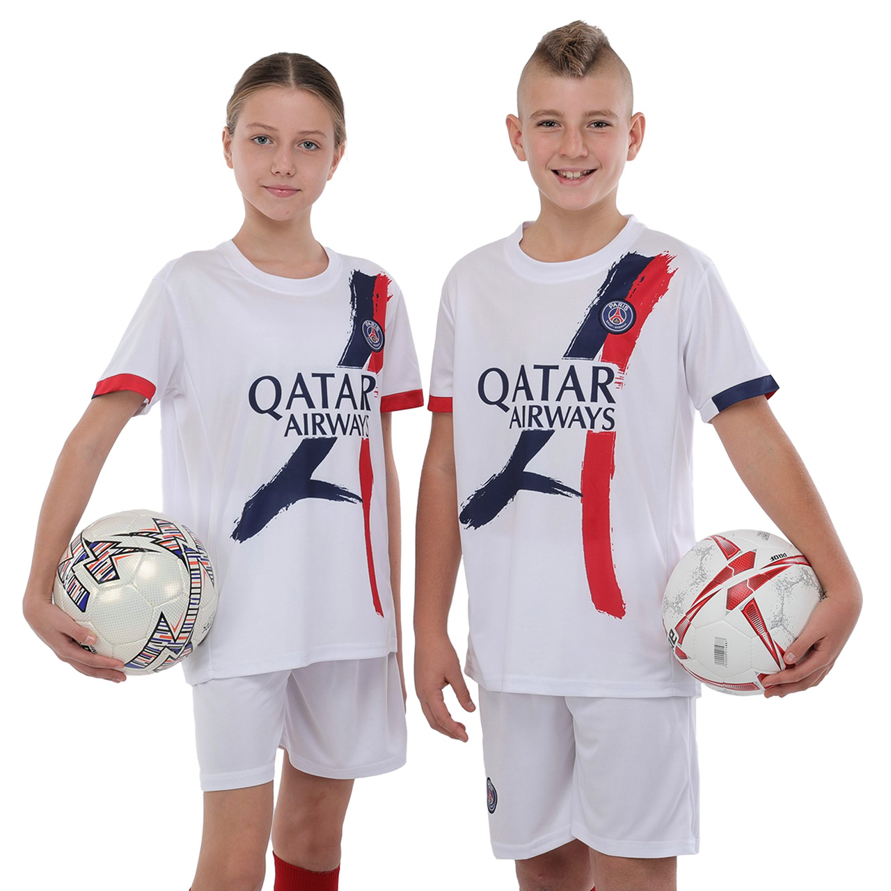 Форма футбольна дитяча PSG гостьова 2024 біла р.30, зріст 150-160