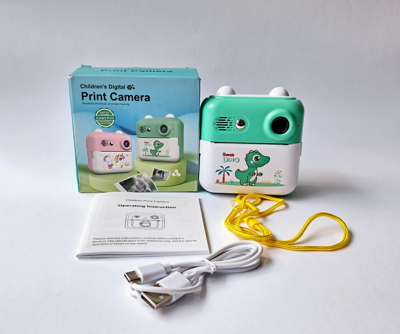 Дитячий цифровий фотоапарат з моментальним друком відео 48 Мп USB 1300mAh 2BP22 зелений, фото 1