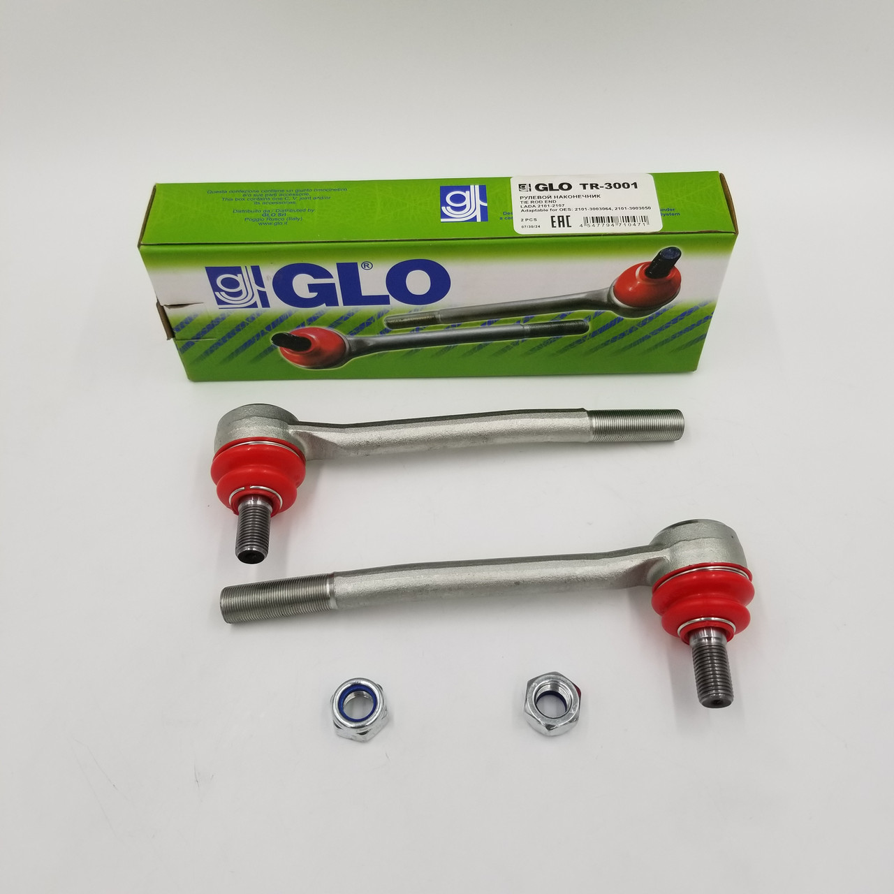 Наконечники рульові ВАЗ 2101-2107 (комплект внутрішній 2 шт.) GLO Італія TR-3001, 2101-3003064, 2101-3003050, фото 1