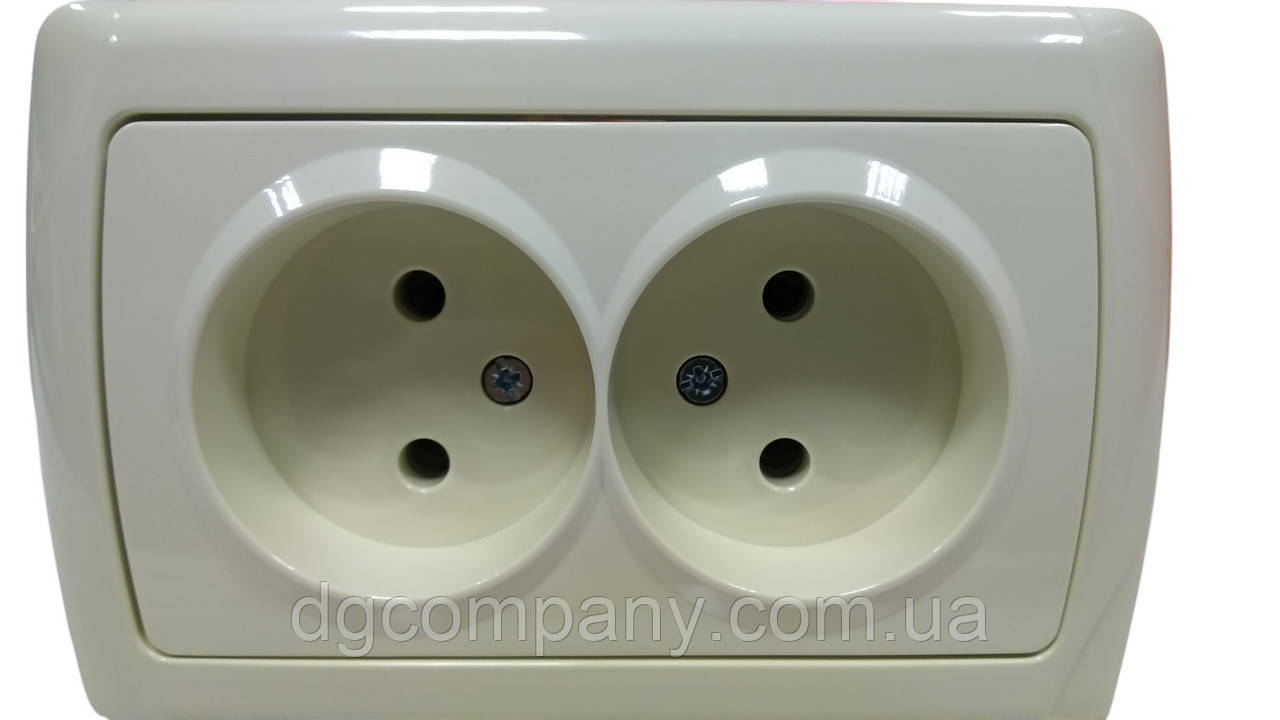 Розетка Viko Carmen подвійна бежева 90562055, фото 1